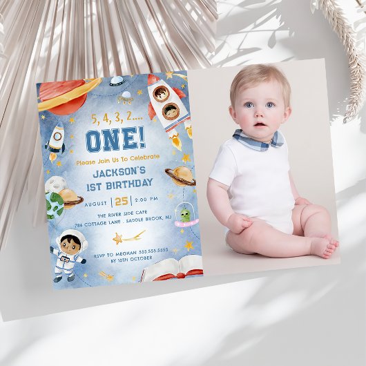 宇宙惑星First Birthday Party写真 招待状