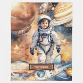 宇宙愛パーソナライズされたのための宇宙飛行士の毛布 フリースブランケット (正面)