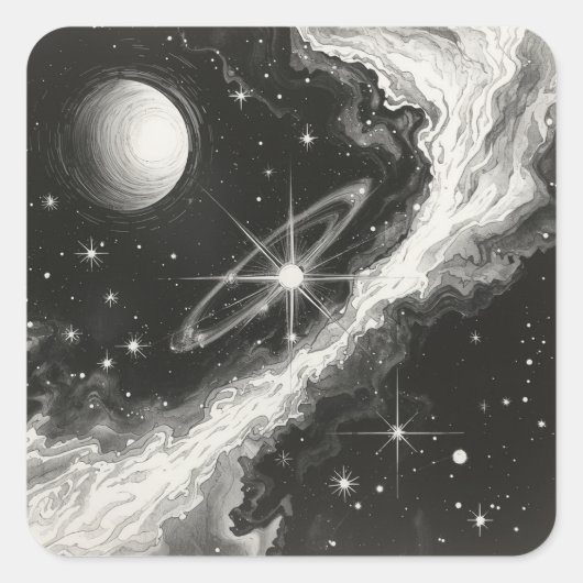 宇宙愛好家のための絵画 スクエアシール (正面)