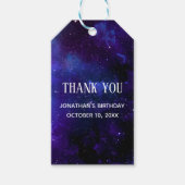 宇宙感謝してい子供の誕生日よ。プラネタリウムパーティー ギフトタグ (正面)