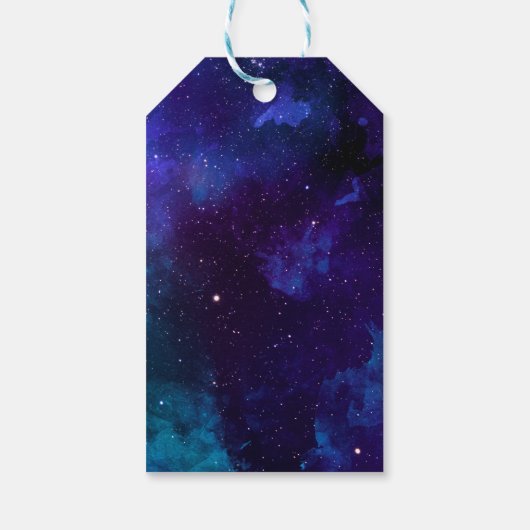 宇宙感謝してい子供の誕生日よ。プラネタリウムパーティー ギフトタグ (裏面)