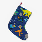 宇宙手描きカラーヴィンテージ船 スモールクリスマスストッキング (正面 (吊り時))