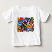 宇宙手絵を描かれた抽象的な幾何学的 ベビーTシャツ (正面)