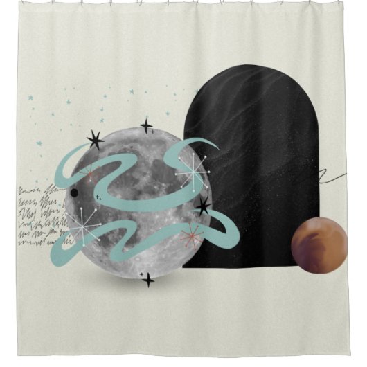宇宙抽象芸術シャワーカーテン シャワーカーテン (正面)