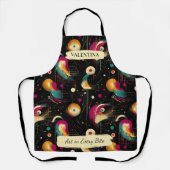宇宙抽象芸術スプラッシュエプロン名前をカスタムする付き エプロン (正面)