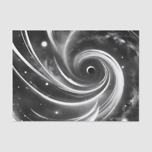宇宙抽象芸術白黒 薄葉紙 (正面)