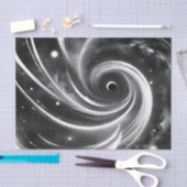 宇宙抽象芸術白黒 薄葉紙 (クラフト)