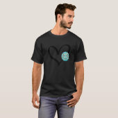 宇宙探査太陽の系惑星ハート Tシャツ (正面フル)
