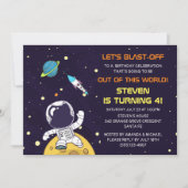 宇宙探査宇宙飛行士誕生日 招待状 (正面)