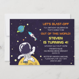 宇宙探査宇宙飛行士誕生日 招待状