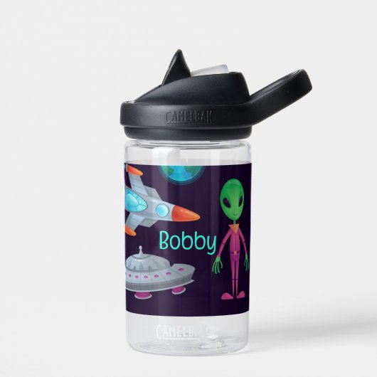 宇宙探査機UFOロケット名の追加 ウォーターボトル (左面)