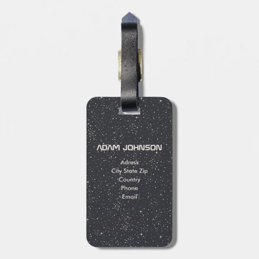 宇宙探査銀河系ユニバーススターパーソナライゼーション ラゲッジタグ (裏面縦)