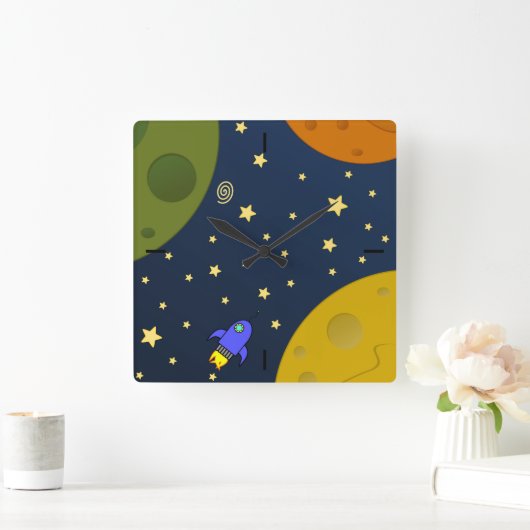 宇宙探査 スクエア壁時計 (ホーム)