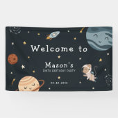 宇宙探検の楽しいキッズバースデーパーティー 横断幕 (横)