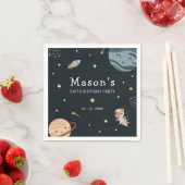 宇宙探検の楽しいキッズ誕生日パーティー スタンダードカクテルナプキン (インサイチュ)