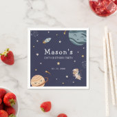 宇宙探検の楽しいキッズ誕生日パーティー スタンダードカクテルナプキン (インサイチュ)