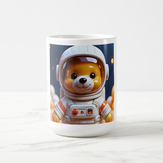 宇宙探検クマの芸術 コーヒーマグカップ (中央)