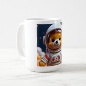 宇宙探検クマの芸術 コーヒーマグカップ (正面左)