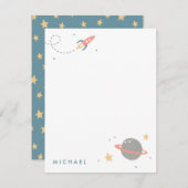 宇宙探検ステーショナリー ノートカード (正面/裏面)