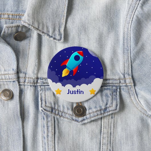宇宙探検ロケットデザイン 缶バッジ (インサイチュ)
