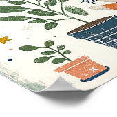 宇宙探検家ねこ宇宙飛行士 子供部屋 壁アート ポスター (角)