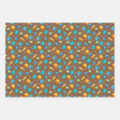 宇宙探検家のピーナッツブラウン ラッピングペーパーシート (正面2)