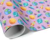 宇宙探検家オンラベンダーパープル ラッピングペーパー (ロールコーナー)