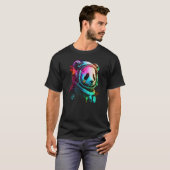 宇宙探検家パンダ宇宙飛行士クール動物 Tシャツ (正面フル)