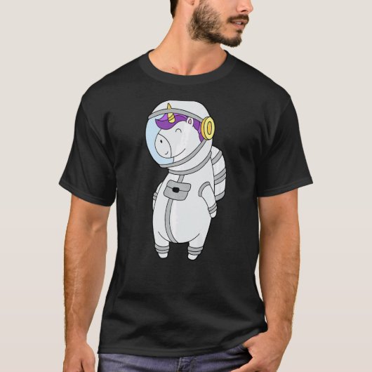 宇宙探検家ユニコーン宇宙飛行士太陽のシステムGala Tシャツ (正面)