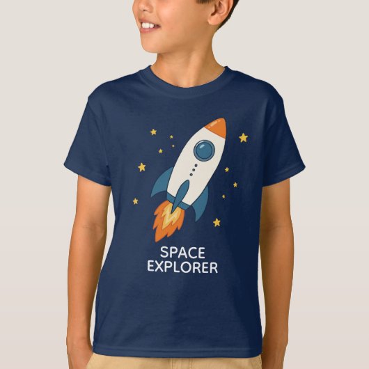 宇宙探検家ロケット 宇宙冒険 Tシャツ (正面)