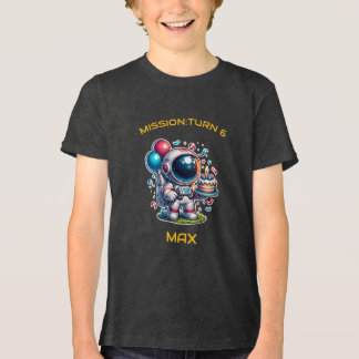 宇宙探検家宇宙飛行士の誕生日Tシャツ男の子用 トライブレンドTシャツ