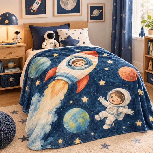 宇宙探検家 フリースブランケット