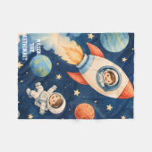 宇宙探検家 フリースブランケット (正面(横))