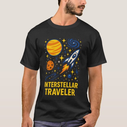 宇宙探検家 恒星間旅行者 銀河の天文学者 Tシャツ (正面)