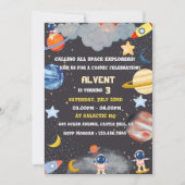 宇宙探検隊の誕生日招待状（子供向け） 招待状 (正面)