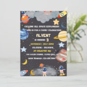 宇宙探検隊の誕生日招待状（子供向け） 招待状 (スタンド正面)