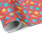 宇宙探検隊オン赤 ラッピングペーパー (ロールコーナー)