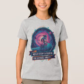 宇宙探索を止めるな キッズサイクルTシャツ トライブレンドTシャツ (正面)