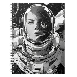 宇宙旅行に着手:印象的な少女の宇宙飛行士 ノートブック