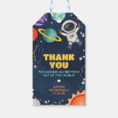 宇宙旅行の誕生日パーティーメッセージカード ギフトタグ (正面)