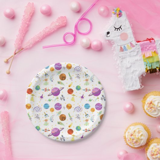 宇宙旅行の誕生日紙プレート ペーパープレート (パーティー)