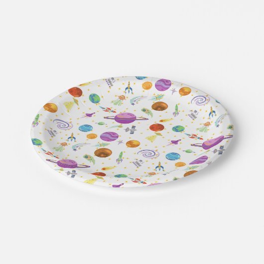 宇宙旅行の誕生日紙プレート ペーパープレート (アングル)