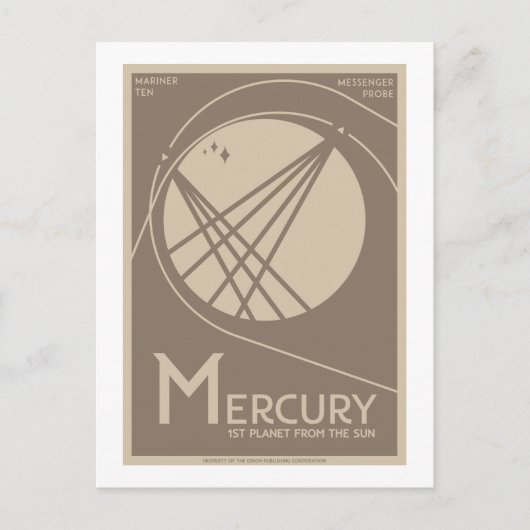 宇宙旅行はがき – Mercury ポストカード (正面)