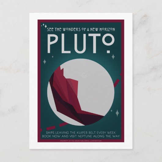 宇宙旅行はがき – Pluto ポストカード (正面)