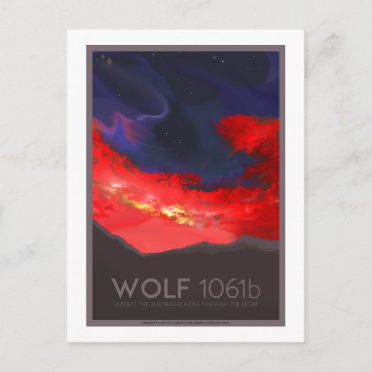 宇宙旅行はがき – Wolf 1061b ポストカード (正面)