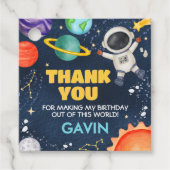宇宙旅行サンのまわりにバースデーパーティースクエア フェイバータグ (正面)