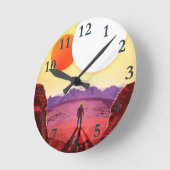 宇宙旅行先プラネットアドベンチャー ラウンド壁時計 (傾斜)