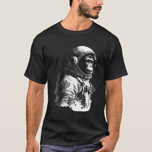 宇宙旅行宇宙飛行士モンキー宇宙飛行士 Tシャツ (正面)