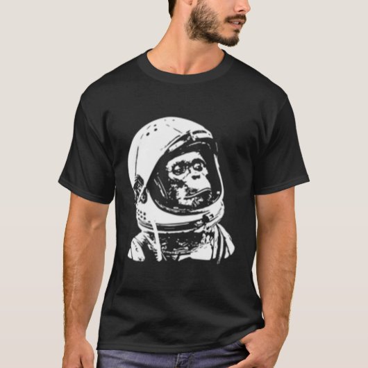 宇宙旅行宇宙飛行士モンキー Tシャツ (正面)
