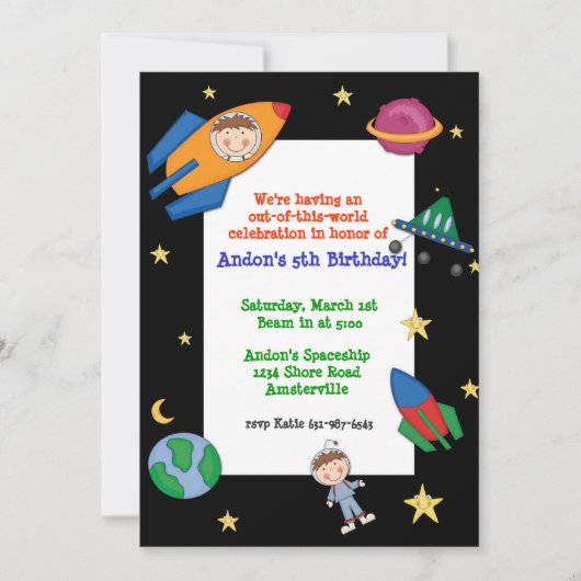 宇宙旅行招待状 招待状 (正面)